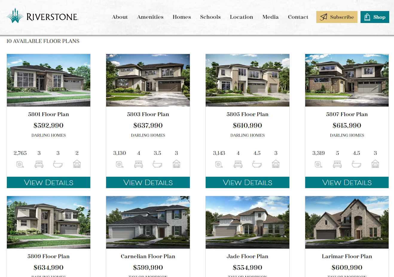 New Home Website Floor Plan Module | Programming and Design by Blue Sky Marketing