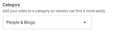 YouTube Video Category